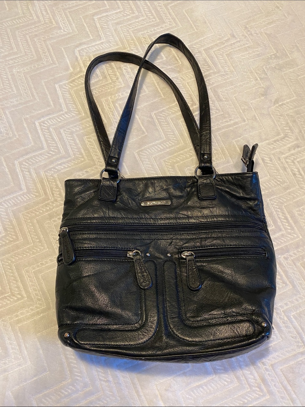Stone & Co. classic black leather purse